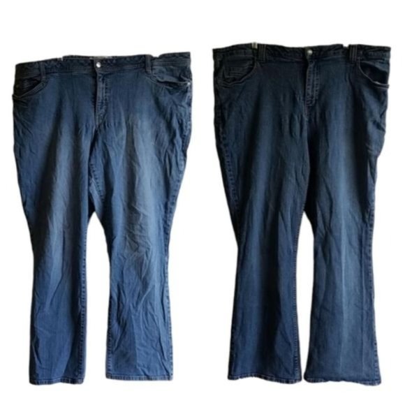 2 PAIRS Jeans Fashion Bug Denim Pants Women's Plus Size 24 W WOMAN'S - Picture 1 of 16
